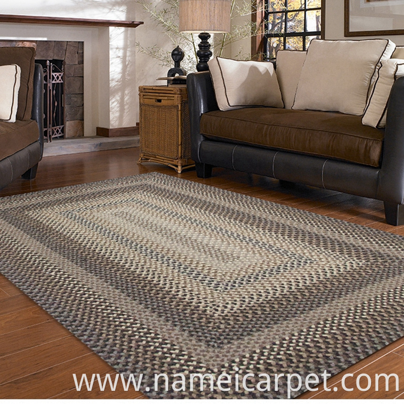 Home Living Room Bed Room Wool Braided Rug Carpet Floor Mats 146